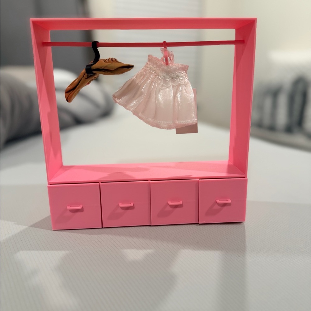 Labubu Pink Four-Drawer Mini Wardrobe Organizer